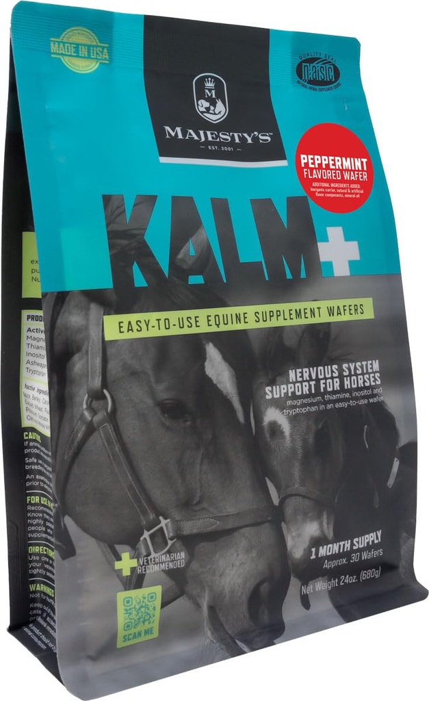 Majesteleri's Kalm Plus Horse/Equine Peppermint Wafers 30 Count