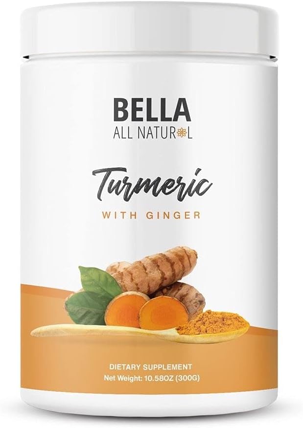 Bella All Natural Turmeric and Ginger Toz - Antioksi ve Improv Digestion (300 Grams)