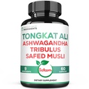 Satoomi Tongkat Ali Kökü 200:1-9 Ashwagandha, Tribulus Terrestris & More - Destek Güçlü, Enerji ve Sağlıklı Immune - 60 Vegan Caps 2 Ay Supply