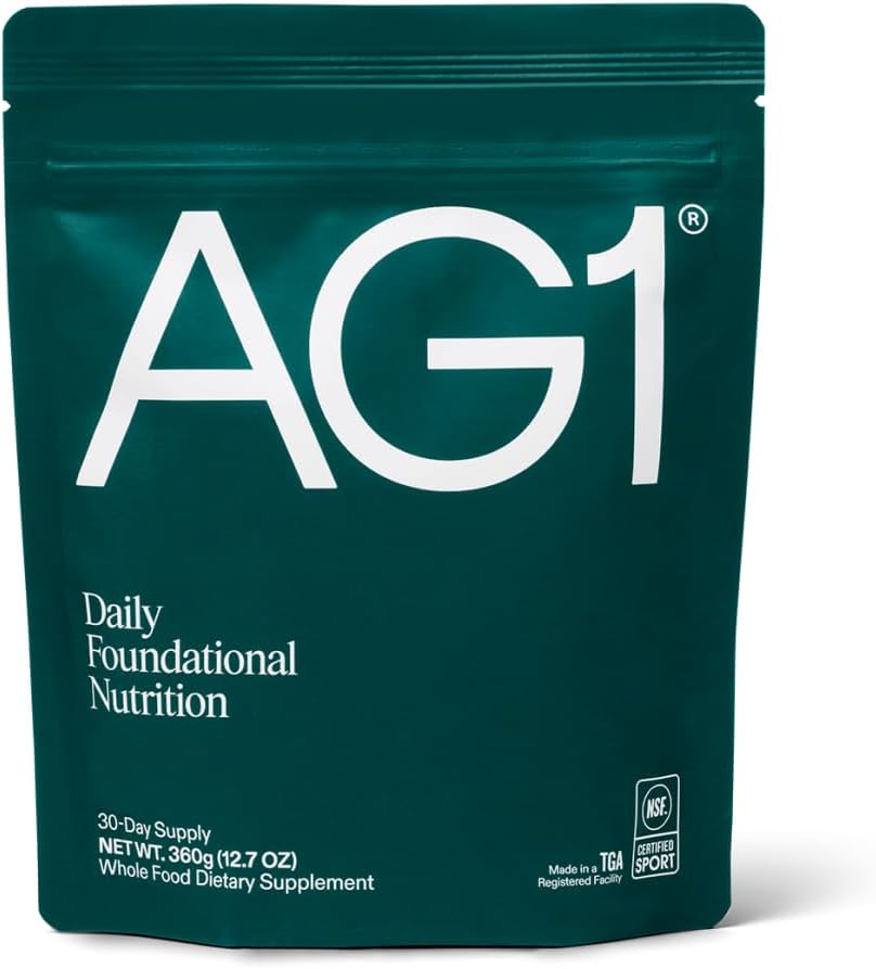 AG1 Yeşil Toz Pouch - 75 Vitamin, Multivitamin & Probiyotik | Gut Health Support | Vegan, Keto, Gluten Free | Athletic Greens Supplement - Pouch Only, Classic Formula