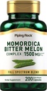 Piping Rock Bitter Melon Capsules | 1500 mg | 200 Pills | Momordica Charantia Extract | Kompleks Herb Supplement | Non-GMO, Gluten Free