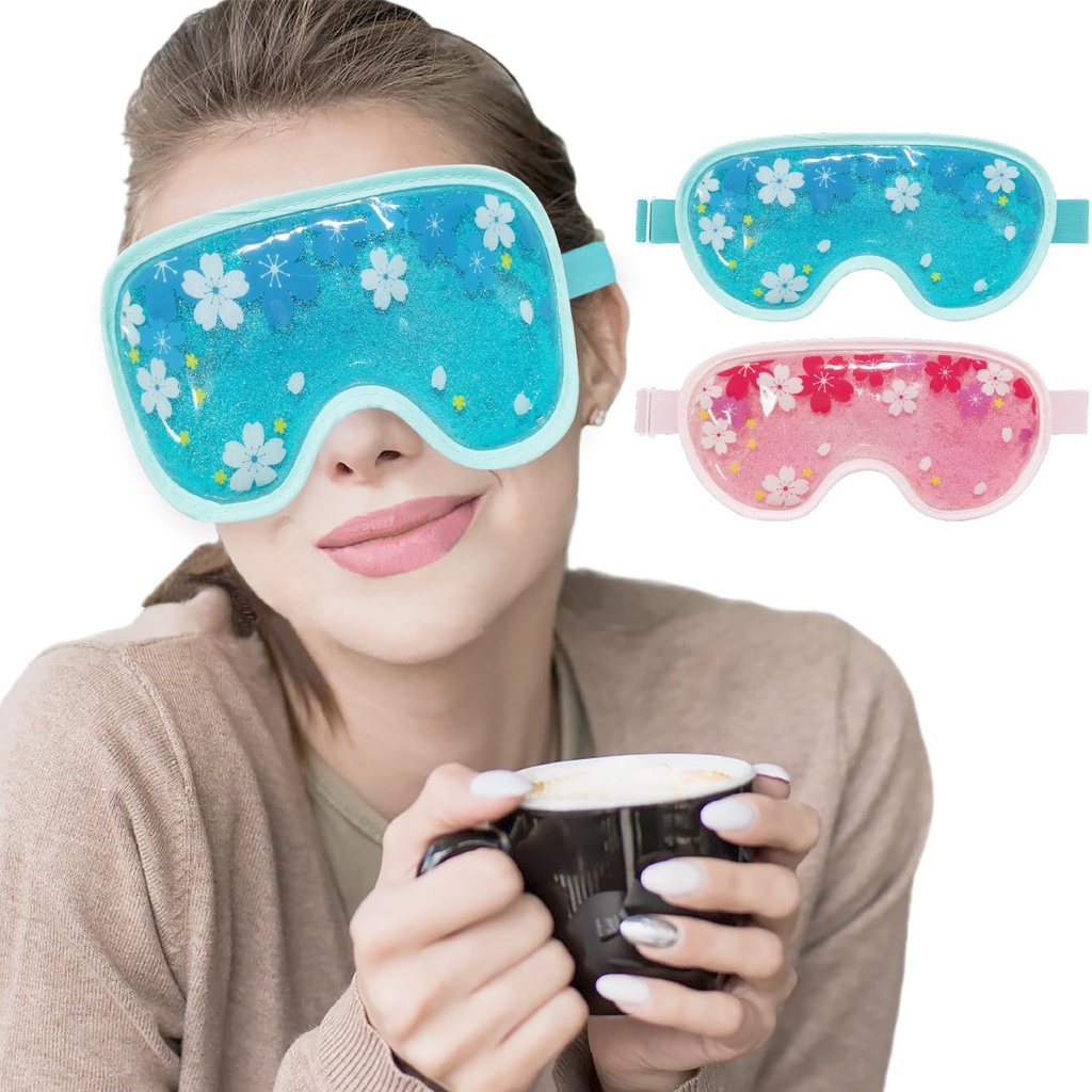 ZNÖCUETÖD Buz Maskesi Gel Soğutma 2 Packs Reusable Cold Compress Eye Ice Pack for Dark Circles and Puffiness, Migraine, Stres Yardımı