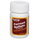 Rugby Ferrous Sulfate 325 mg Tabletler - Kadınlar ve Erkekler için Demir Supplement - 100 Count (1 Pack)