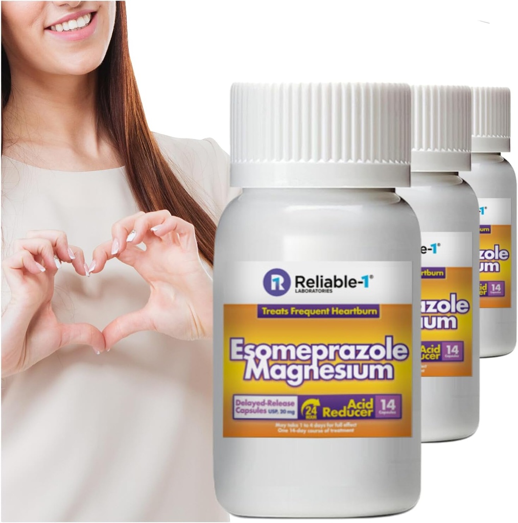 Güvenilir-1 Laboratuvarlar Esomeprazole Gecikmiş - Yayın Kapsülleri USP 42 Kont, 20Mg En İyi Asit Tespiti (3 Şişe, 14 Kont/ea)