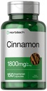 Horbäach Cinnamon Capsules 1800 mg | 150 Kont | Ceylon Cinnamon Supplement | Vegetarian, Non-GMO, Gluten Free