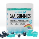 EAA Gummies 120 Gummies (Mavi Raspberry), Essential Amino Asitler - Tüm 9 Temel Aminoler (EAA) ve All Branched-Chain Reeses (BCAAs), Non-GMO, Gluten Free, Vegetarian Friendly, Gluten Free, Vegetarian Friendly