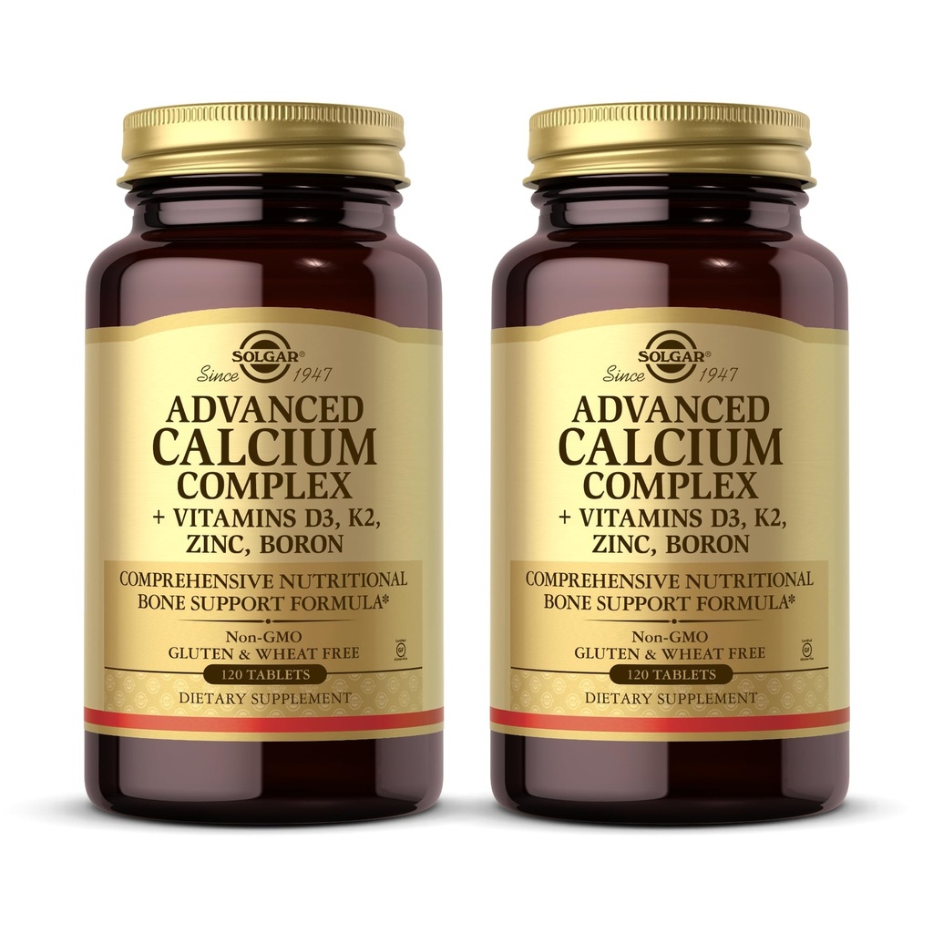 Solgar Gelişmiş Gıda Kompleksi - 120 Tablet, 2 Paket - çinko, Boron, Vitamins D3 & K2 - Non-GMO, Gluten Free, Dairy Free - 60 Toplam Hizmetler
