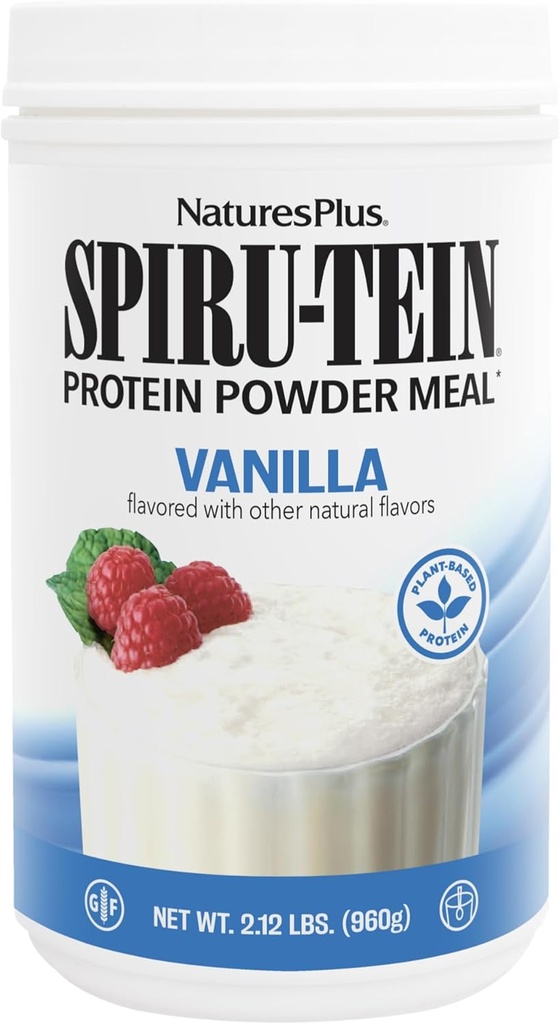 NaturesPlus SPIRU-TEIN, Vanilla - 2.12 lbs, 3 Paket - Spirulina protein Toz - Enerji için Vitaminler ve Mineraller - Vejetaryen, Gluten Free - 96 Toplam Hizmetler