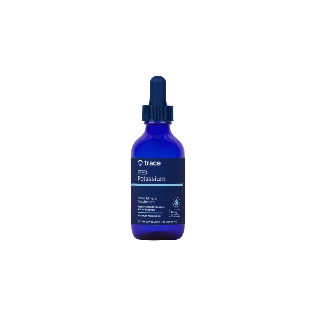 Trace Minerals Ionic Pyum - Sağlıklı Beyin ve Kas Fonksiyonu için Sıvı Potasyum Tamam - Nerve Destek - Easy Abors - Vegan - Non-GMO - Unflavored - 2 fl oz (32 hizmet)