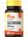 Sundance Selenium 200mcg | 60 Tabletler | Yüksek Potency Formula | Vejetaryen, Non-GMO ve Gluten Free Essential Mineral Supplement Supplement