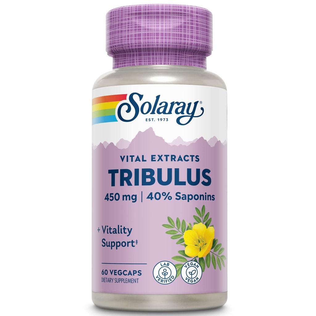 SOLARAY, Potency Tribulus Meyve Üretimi, Veg Cap (Btl-Plastik) 450 mg | 60ct