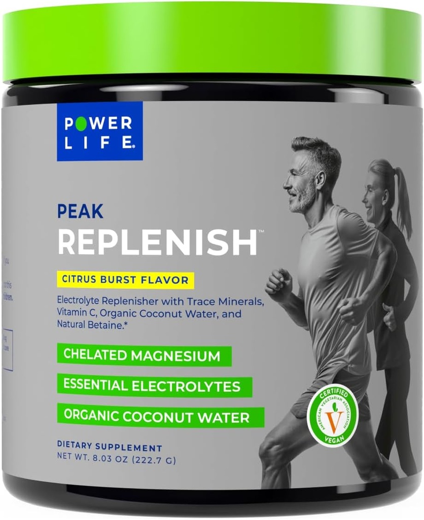 GLIFE Peak Replenish - High Abors Magnezyum Elektrolyte Toz Organik Piramit Su ve Trace Minerals, 30 Hizmet