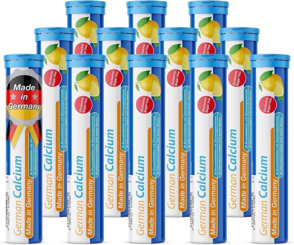 T&D Almanuba 500 mg - 240 Vegan İçecek Effervescent Tabletler - Lemon Lime Flavor - Almanya'da Made in Germany