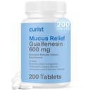 Curist Guaifenesin 600 mg Genişletilmiş Bilet Tabletleri (200 Dye-Free Tablet) - Bekleyici Mucus Relief, Generic Guaifenesin 600 mg, (Bulk Pack)