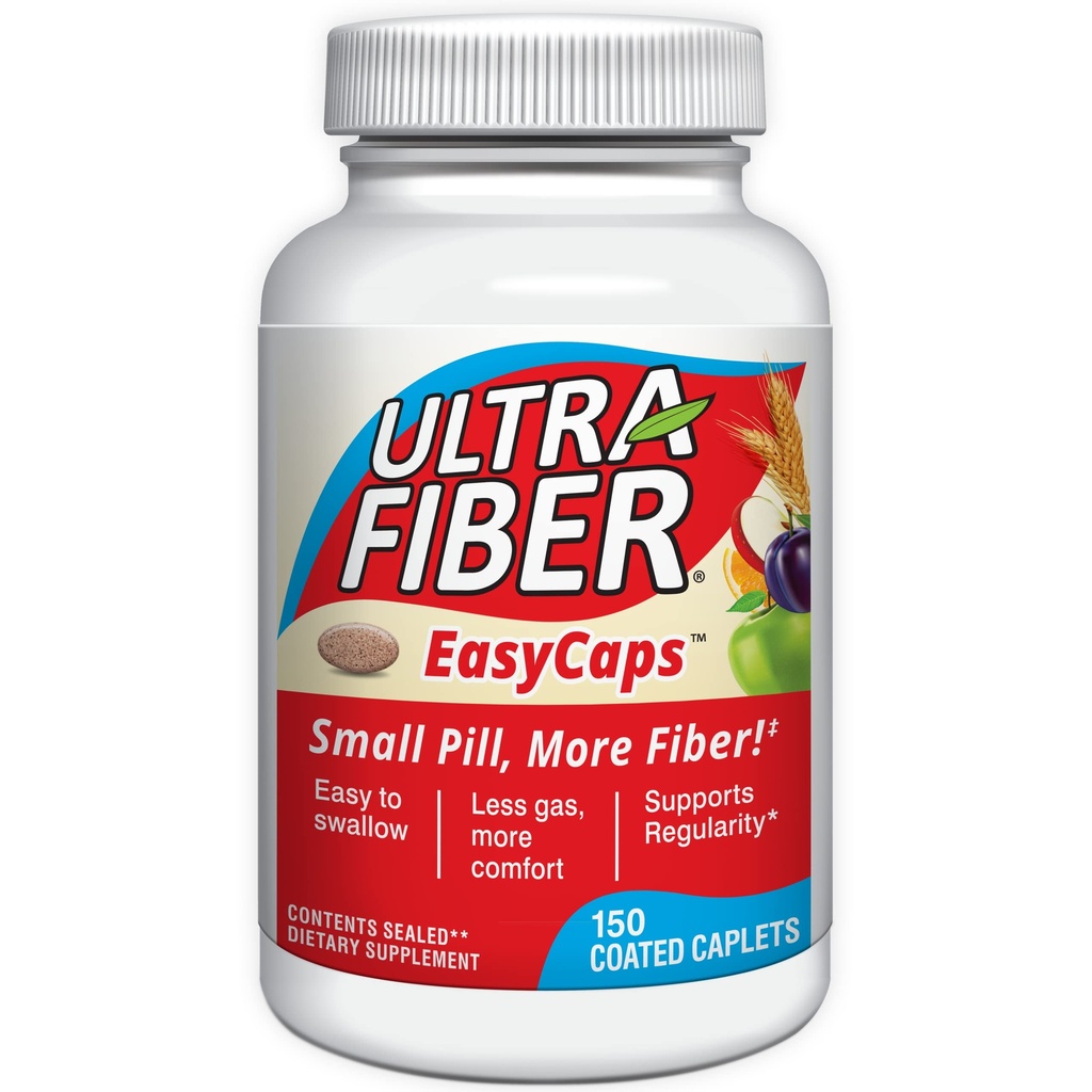 Ultra-Fiber Caplets - Düzenlilik için yüksek-Fiber Supplement - Caplet başına % 48 daha Fiber - ► ve Çözülen Fiber Do - Easy-to-Swallow Caplets - 150ct