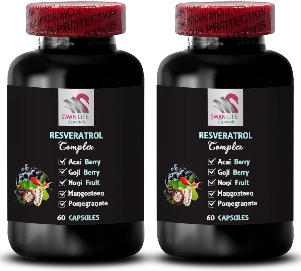 Beslenme Desteği - RESVERATROL COMPLEX - Berry Faydaları, Günlük Boost, Pomegranate Energy, Flavorful Boost, Active Lifestyle, Cut Berry Support, Noni Power, Hydration Factor 2 Şişes 120 Caps
