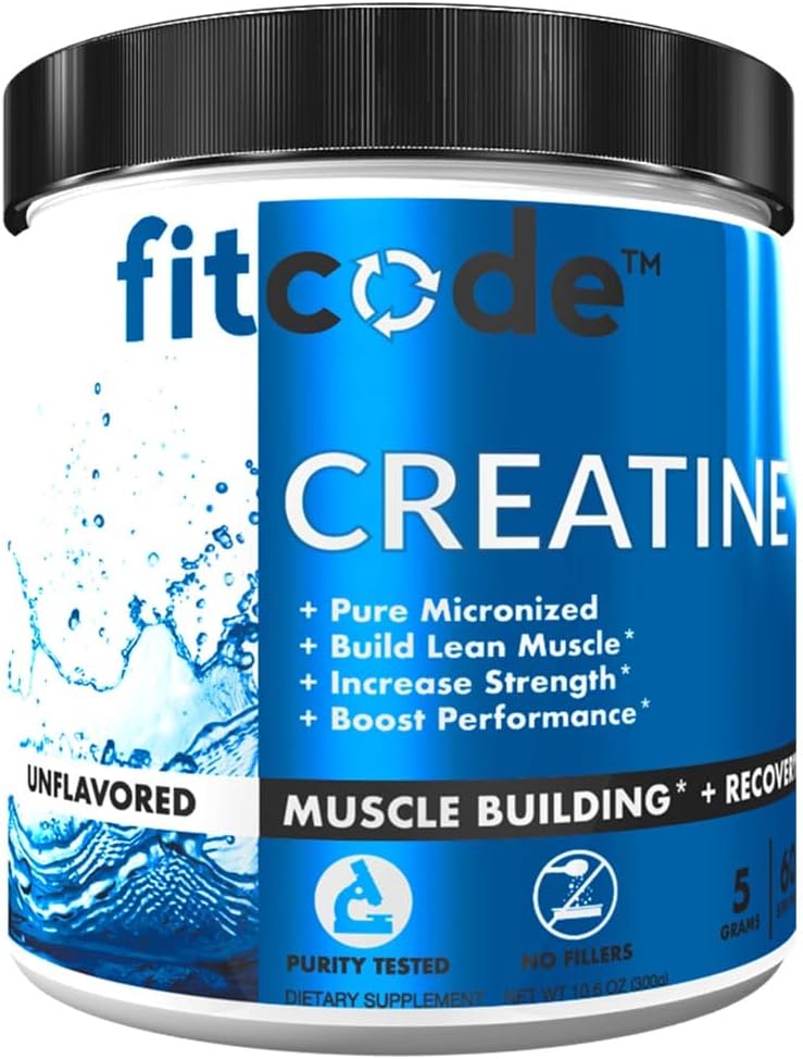 Krecode Tinatine Monohidrat 5 Pure Micronized Kre Binası, Recovery, Strength & Stamina, Unflavored Toz, 60 Hizmetler