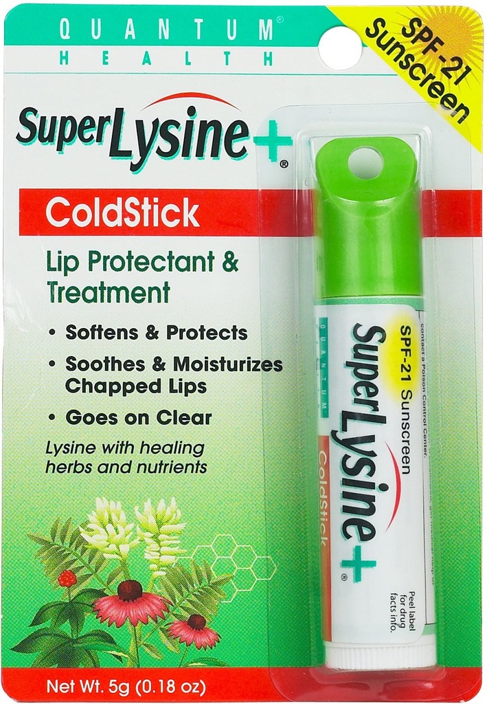 Kuantum Super Lysine ve Cold Stick Tube Lip Protector ve Cold Sore Tedavisi - 0.18 oz