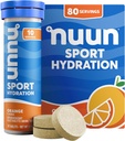 Nuun Sport Electrolyte Tabletleri, Magnezyum, Pyum, Chloride & sodyum, Gluten Free & Vegan, Orange, 8 Pack (80 Toplamı)