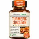 Turmeric Curcumin Supplement - 1200 mg Organik Turmeric + Tumeric Extract (% 95 Curcuminoids) Ortak Destek & Digestive Health - Turmeric Supplement - Pure Curcumin with Black Pepper - 60 Capsules