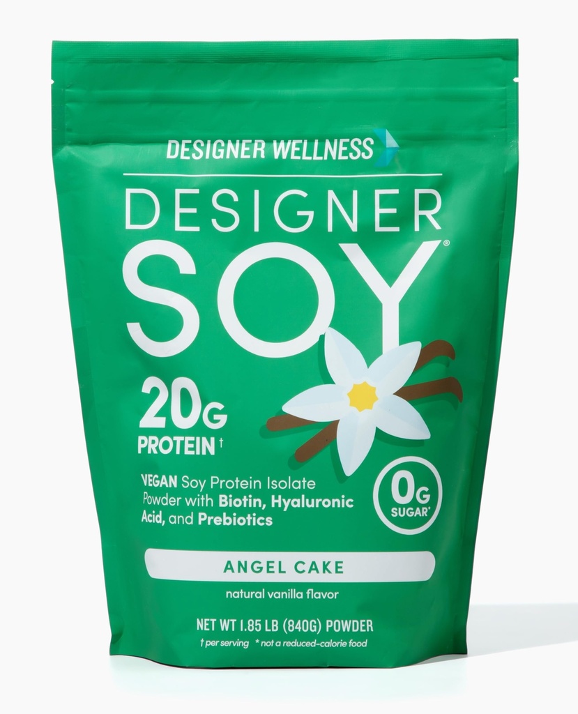 Tasarımcı Wellness, Gen Isolate Protein Tozu Biotin, Hyaluronic Acid ve Prebiyotikler, Vegan, 0 Sugar, Non-GMO, Angel Cake Vanilla, 1.87 lb