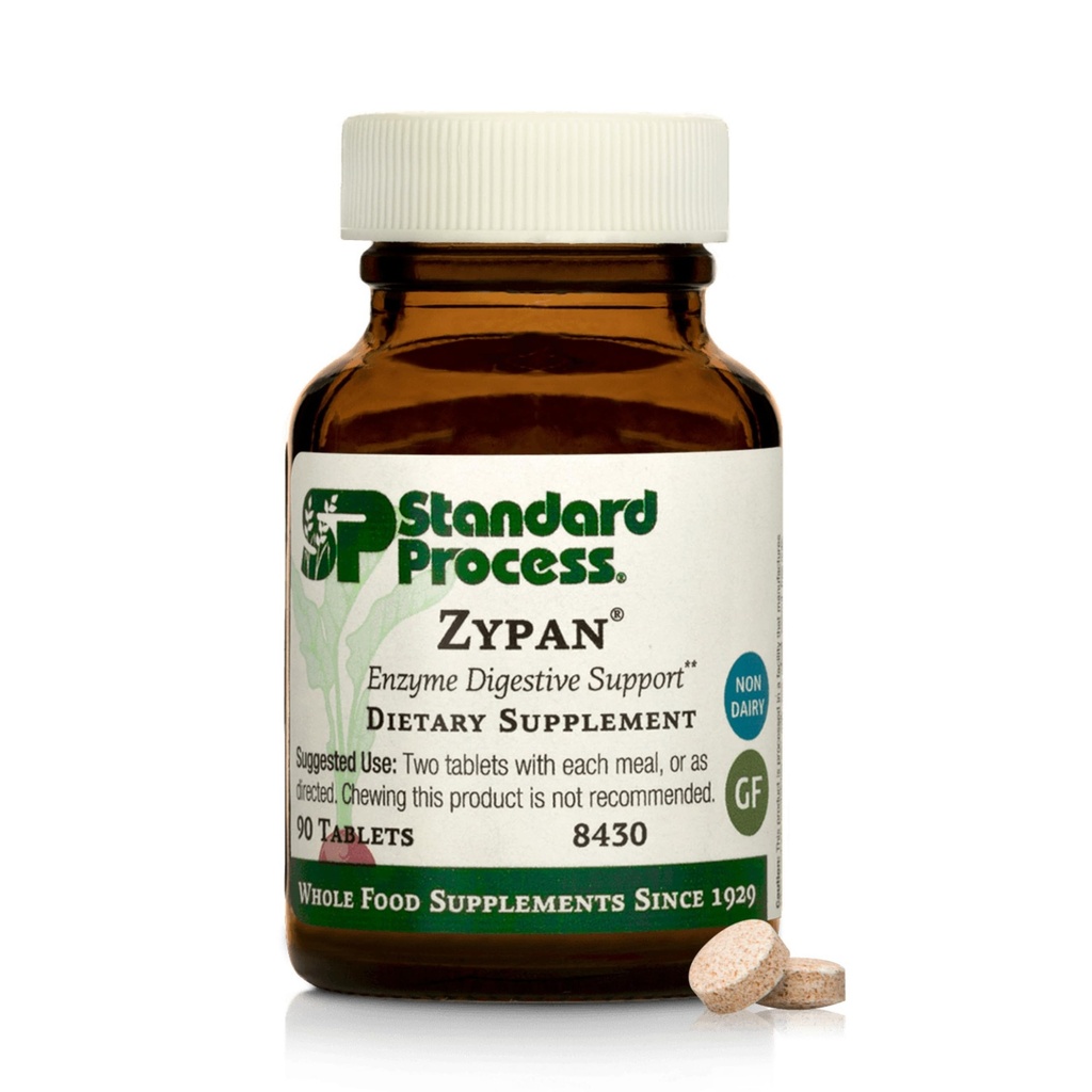 Standart Süreç Zypan - Digestive Health Support Supplement - HCI Supplement with Pancreatin, Betaine Hydrochloride & Pepsin - Destek Macronutrient Digestion - 90 Tabletler