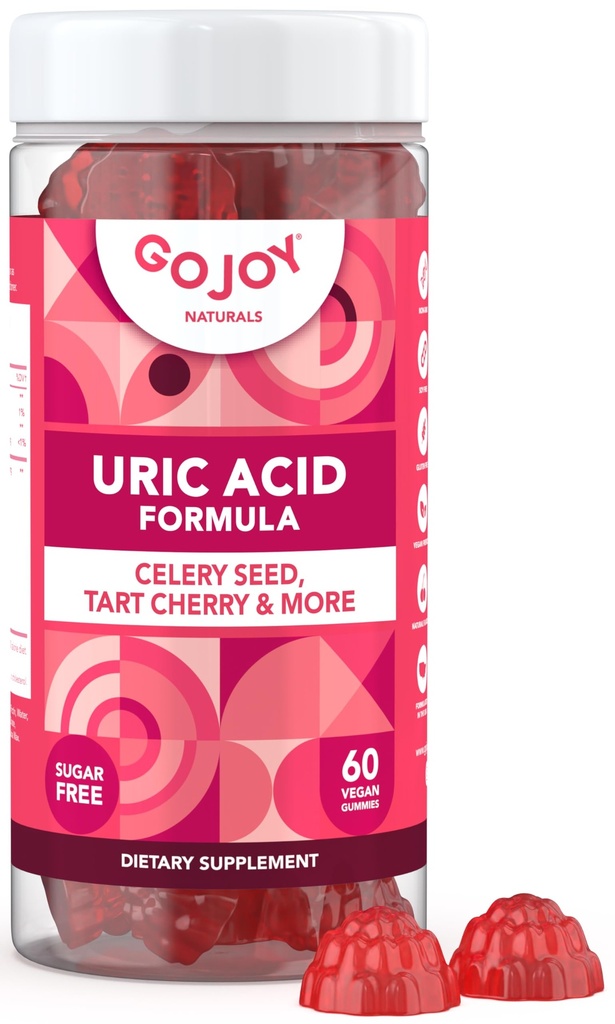 Uric Acid Support Formula for Yetişkinler - Tart Cherry Gummies with Celery Seed Extract - for Men and Women's Joints Kidneys and More - Soy & Sugar Free