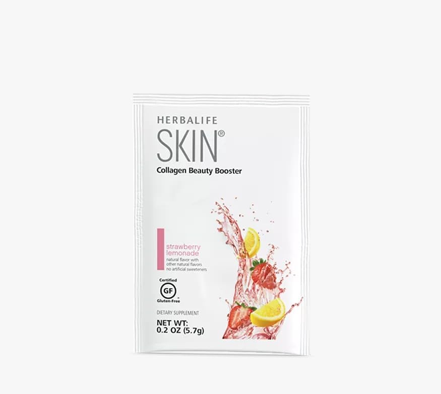 Herbalife Skin Strawberry Lemonade 30 Packets (5.7G) Skin Collagen Beauty Branson: Yapay Flavor, Yapay Tatlıcılar, Gluten-Free Sweeteners, Gluten-Free