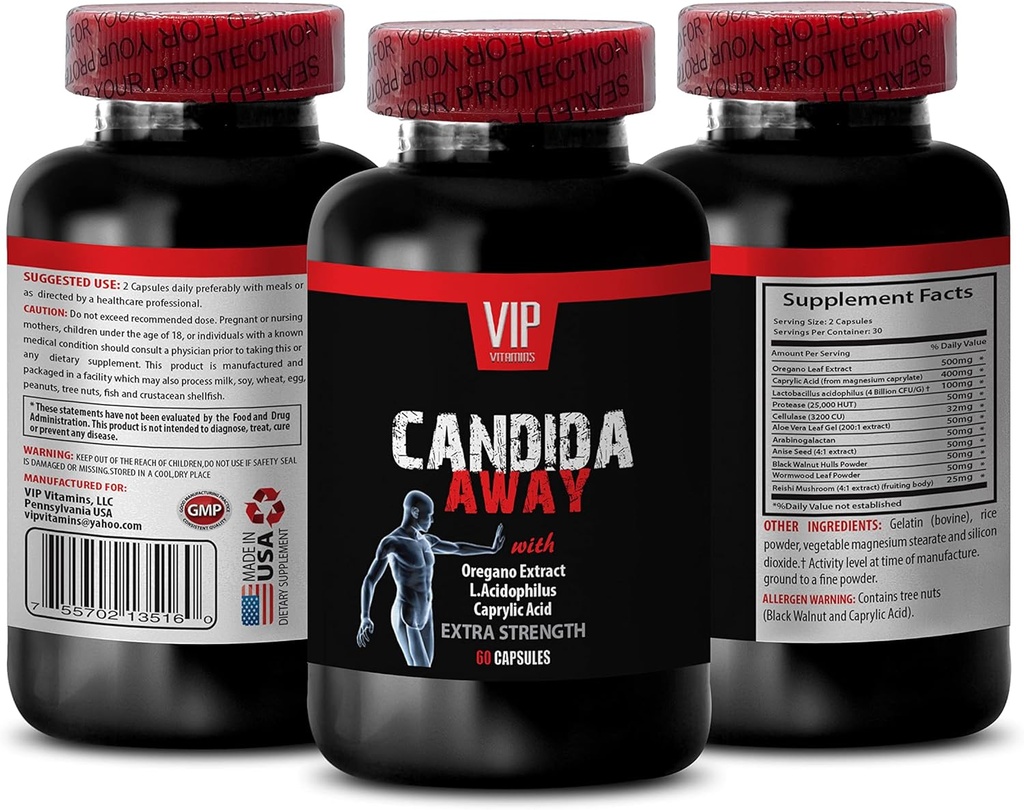 Immune System ATM - CANDIDA AWAY EXTRA STRENGTH FORMULA - DIGESTIVE AID - candida temizleyici, candida overgrowth, candida Supplement, candida complex, candida - 1 Şişe 60 Capsules