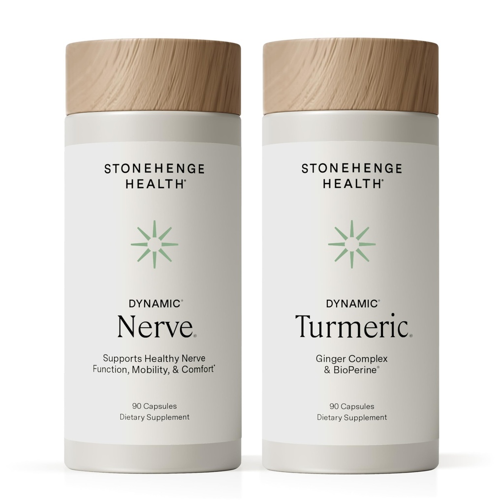 Stonehenge Health Dynamic Nerve + Dynamic Turmeric Sche Supplements to Support Comfort, Tingling, Numbness, Yanan