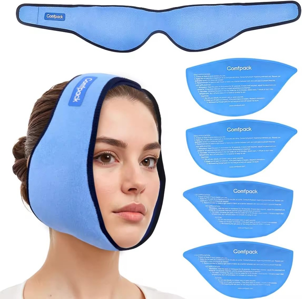 4 Reusable Hot Cold Gel Packs, Bilge Dişler Buz Paketi Tonsillektomi, TMJ, Tooth Ekstraksiyon, Jaw Pain, Oral Cerrahi, Kozmetik Enjeksiyon