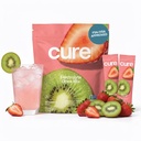 Cure Hydration | Plant-Based Electrolyte Drink Mix | Nodrew Sugar | FSA-HSA | Dehidrasyon Yardımı Tuvalet Su ile Yaptı | Non-GMO | Vegan | Pouch of 14 Packets - Strawberry Kiwi