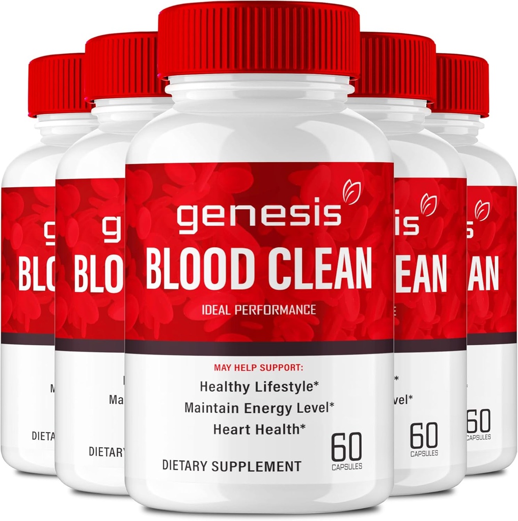Genesis Blood Clean Capsules - En Güç için Gelişmiş Formula Supplement - Doğal Kan Gemisi Temiz, Genesis Blood Clean Pills, Genesis BloodClean Pastillas Yorumları (5 Pack)