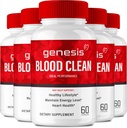 Genesis Blood Clean Capsules - En Güç için Gelişmiş Formula Supplement - Doğal Kan Gemisi Temiz, Genesis Blood Clean Pills, Genesis BloodClean Pastillas Yorumları (5 Pack)