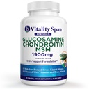 Glucosamine Chondroitin Advanced Joint Support Tripple Strength with çinko and Copper, Men and Women for Cartilage and Joint Health, Made in USA, 90 Veg Tablets