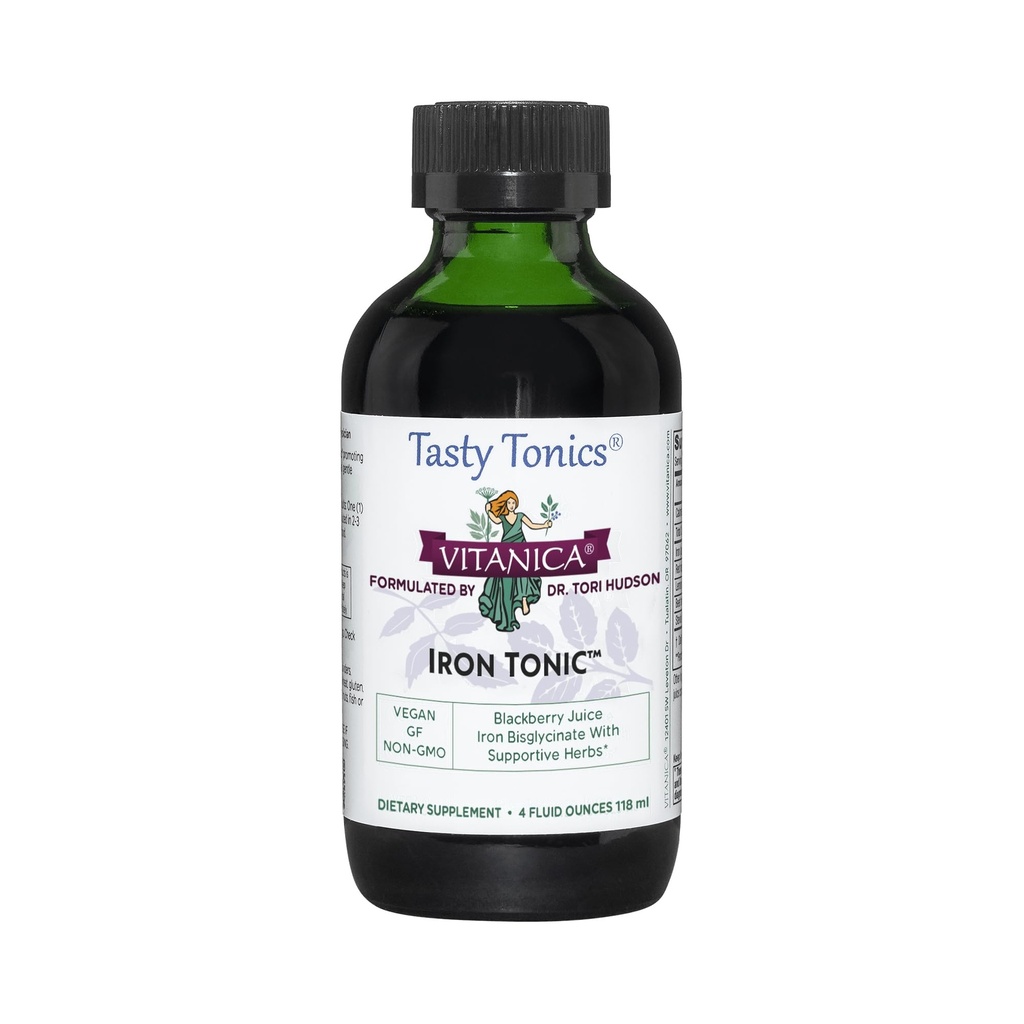 Vitanica Demir Tonic, Liquid Iron Supplement, Red Blood Hücre Desteği, Vegan, 4 Ounce