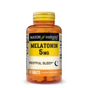 Mason Natural Melatonin 5 mg ile B6 & Food, Natural Sleep Aid, Supports Restful Sleep, 60 Tabletler