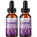 2 Pack Glucosamine Chondroitin MSM Liquid Drops, Ekstra Güçlü Ortak Destek Yetişkinler Erkekler ve Kadınlar için Tamam, Quercetin Boswelia, Bromelain, Antioksi Immune Support (4 Fl oz)