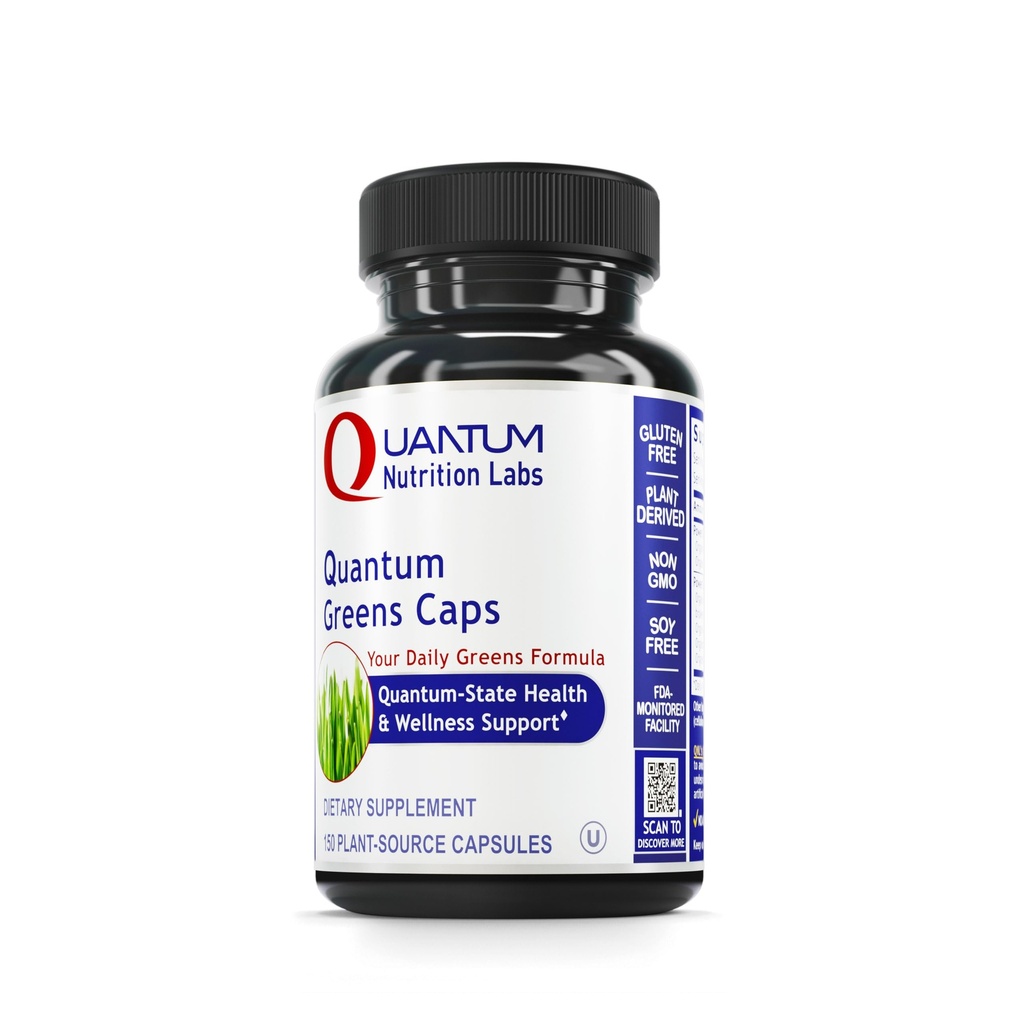 Kuantum Beslenme Laboratuvarları Yeşiller Capsules - Super Greens Capsules, Greens Supplements, Superfood Assembly for Wellness, Organic Veggie Pills with Kale, Leafy Greens, Alfalfa - 150 Vegetarian Capsules Capsules