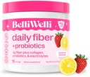 Kadınlar ve erkekler için belirli Welli Fiber Supplement, Organik Acacia'dan gelen Premium Daily Fiber Toz, Eklenme veProbiyotikler, No Bloat, Constipation &Gut Health Support (Strawberry Lemonade)