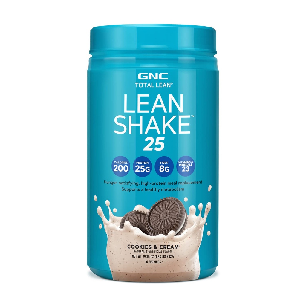 GNC Total Lean | Lean Shake 25 protein Toz | High-Protein Meal Emekli Shake | Kurabiyeler ve Krem | 16 Hizmet