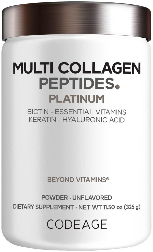 Kadınlar ve Erkekler için çok Collagen 1000006 Keratin, Protein Toz C B6 D3, Hyaluronik Asit, Niacin - Hydrolyzed Collagen Kahve Kremer 5 Tip - Unflavored - Non-GMO - 11.5oz