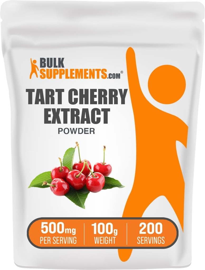 BulkSupplements.com Tart Cherry Extract Toz - Tart Cherry Supplement, Herbal Supplement - Antioksi Kaynağı, Gluten Free, 500 mg per Service, 100g (3.5 oz) (Pazar 1)
