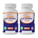 Vitamatic 2Pack High Potency Melatonin 20 mg – 60 Hızlı Dissolve Tabletler Toplam Hızlı Odaklı Uyku Desteği – Doğal Berry Flavor | Vegetarian