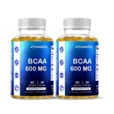 Vitamatic BCAA Gummies - Branş Zincirleri - Peach Flavor - Servis başına 600 mg - 60 Vegan Pectin Temel Gummies (2 Şişe)