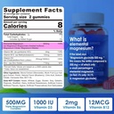 Magnezyum Supplement 500 mg, Magnezyum Kompleks Gummies w/Magnesium Glycinate, Malate, Citrate, D3, B6, B12 for Sleep, Migraine Relief, Muscle & Bone, Ultimate Abors Magnezyum Tamam, 2 Pack