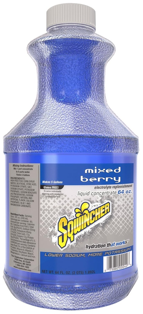 Sqwincher 030320-MB Sıvısı, 5 Gallon sütü, Blue, Standard (Pack of 6)