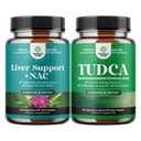 Bundle of Liver Support NAC Supplement with Milk Thistle for Liver Cleanse Detox & Repair - N Acetyl Cysteine and Advanced Bile Salt TUDCA Supplement - High Purity Tauro Ursodeoxycholic Acid