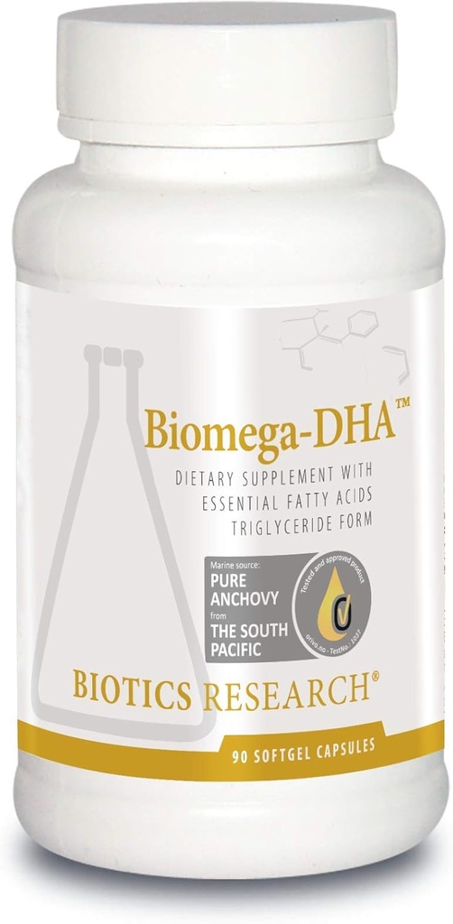 Biomega DHA Fish Oil, 600 mg DHA, Öğrenme ve Hafıza, Fetal Beyin Vitaminleri, 90 Softgel Capsules