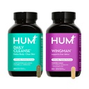 HUM Full Skin and Liver Health Supplement from Beslenme, Wingman and Daily Cleanse A Green Detox & Milk Butle for Skin Care Support and Liver Health, 2 Pack, 60 Vegan Capsules